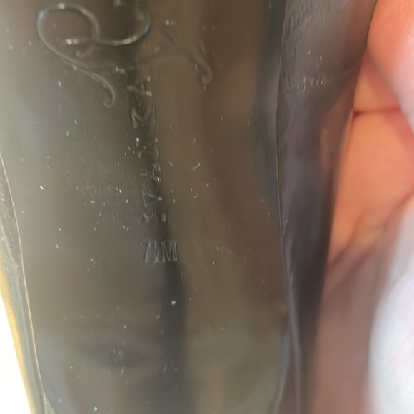 Black leather peep toe platform heel - Picture 7 of 7